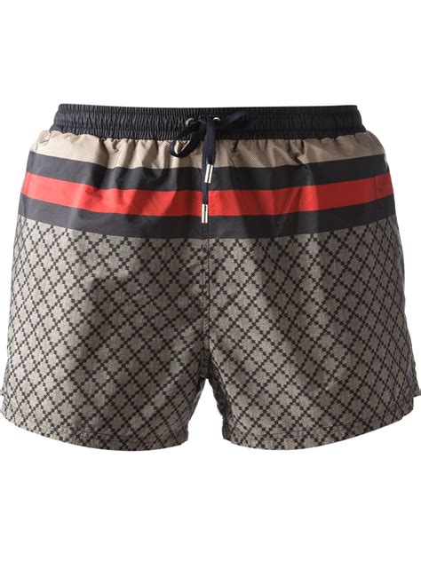 gucci print swim trunks